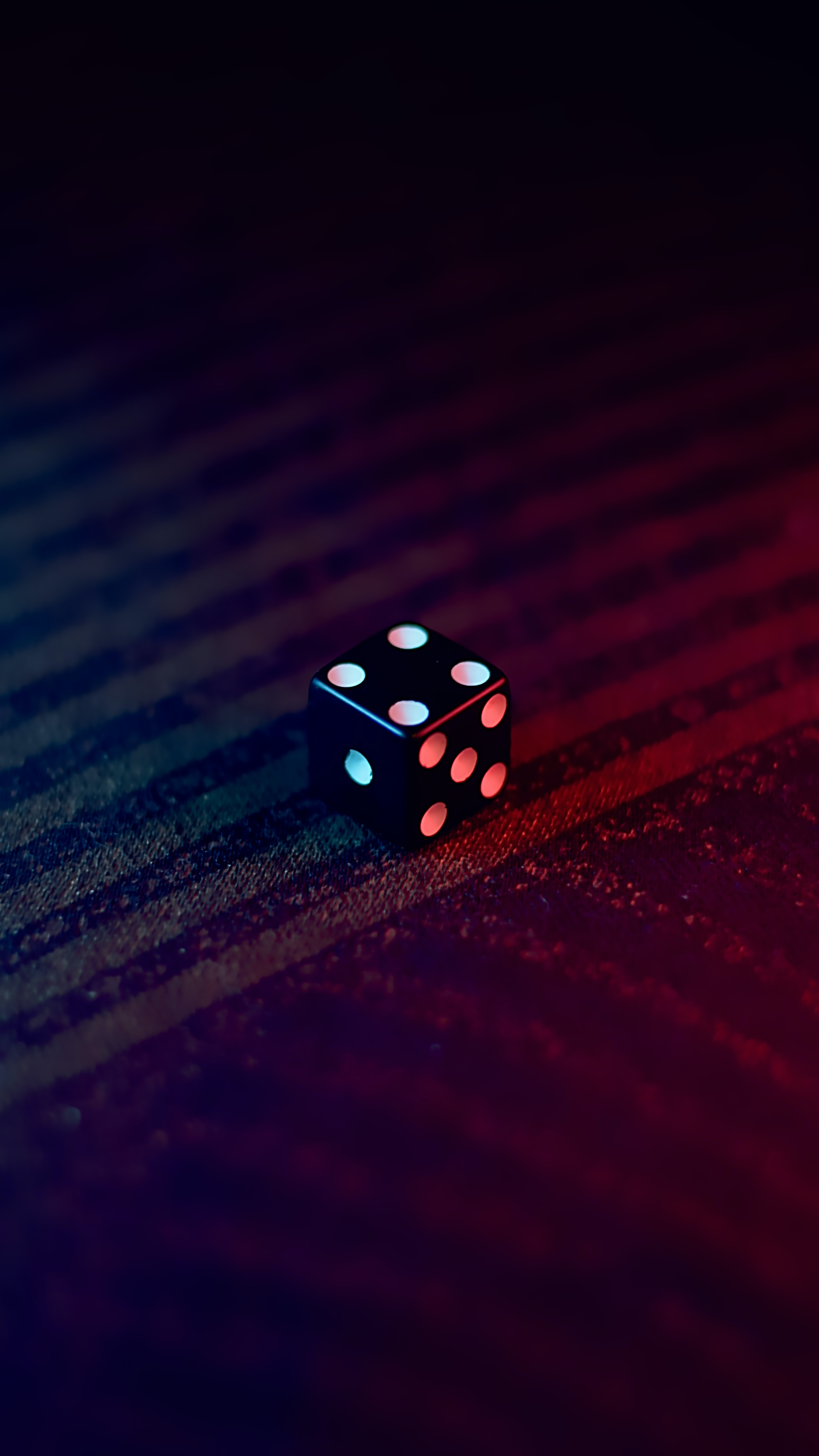 dice glowing from rgb lighting